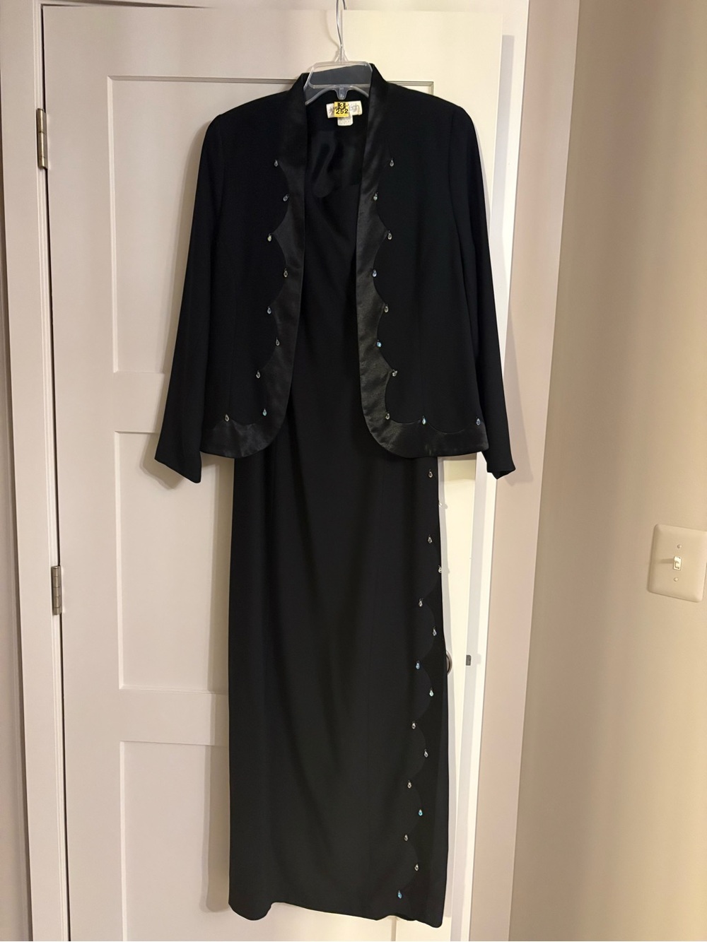Vintage Junnie Leigh New York Black Evening Dress & Jacket & Swarovski Crystals